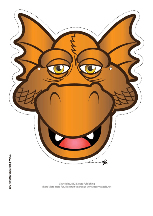 Dragon Drowsy Mask Template Printable pdf