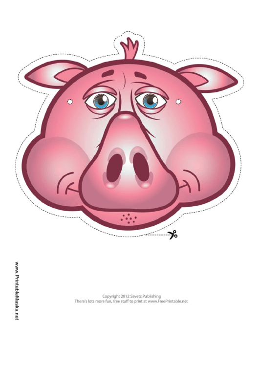 Pig Mask Template Printable pdf
