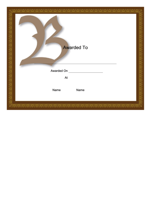 Offset B Monogram Certificate Template Printable pdf