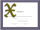 Offset X Monogram Certificate Template
