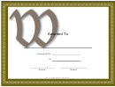 Offset W Monogram Certificate Template