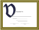 Offset V Monogram Certificate Template