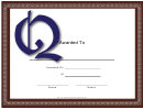 Offset Q Monogram Certificate Template