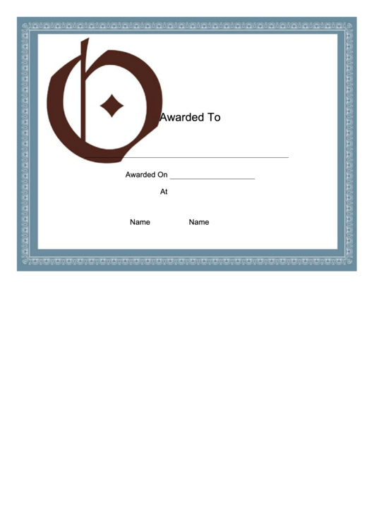 Offset O Monogram Certificate Template Printable pdf