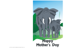 Origami Elephant Greeting Card Template