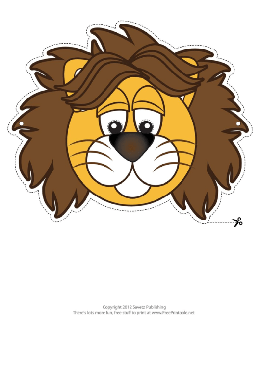 Lion Mask Template Printable pdf