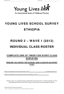 Young Lives School Survey Individual Class Roster Form