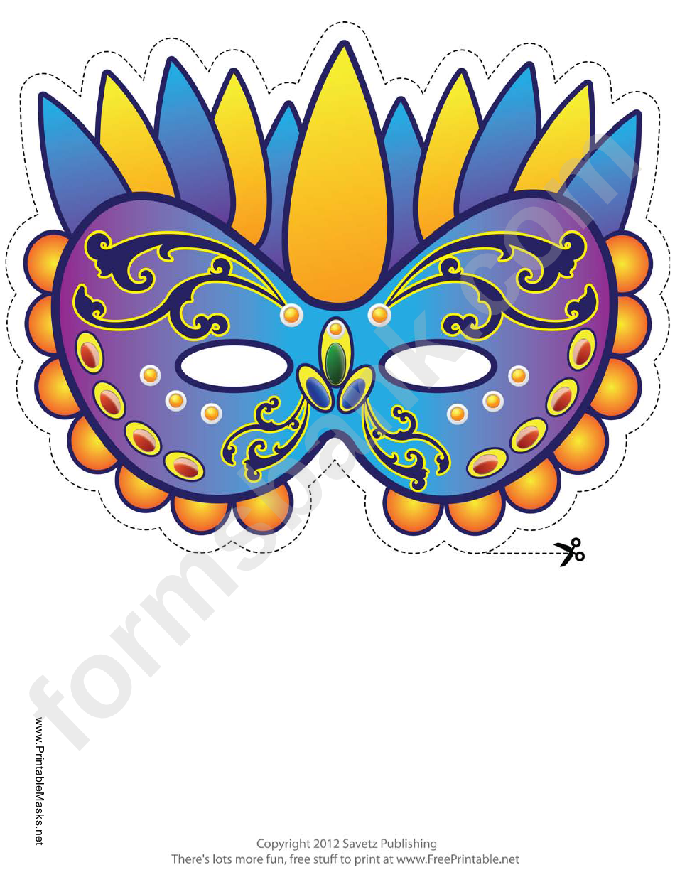 Mardi Gras Festive Mask Template