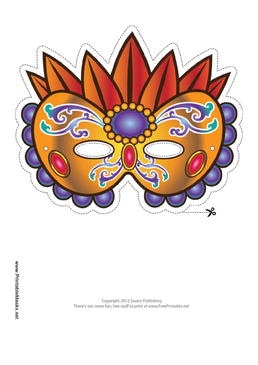 Mardi Gras Elaborate Mask Template Printable pdf