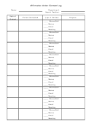 Affirmative Action Contact Log Template