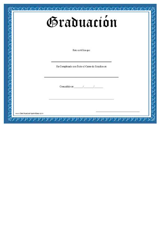 Graduate Certificate Blue Printable pdf