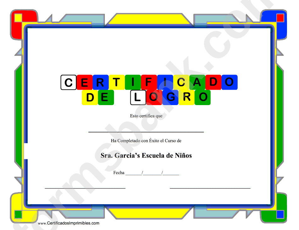 Preschool Diploma Certificate Template
