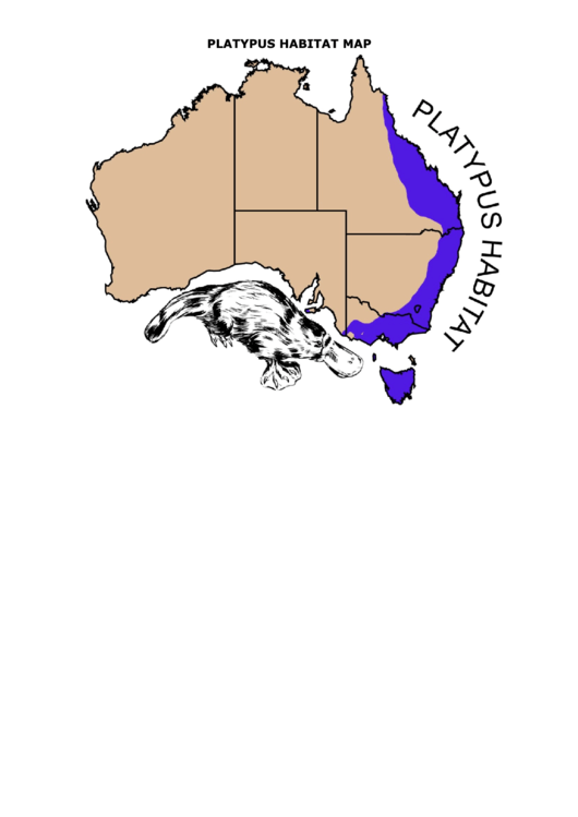 Platypus Habitat Map For Kids Printable pdf