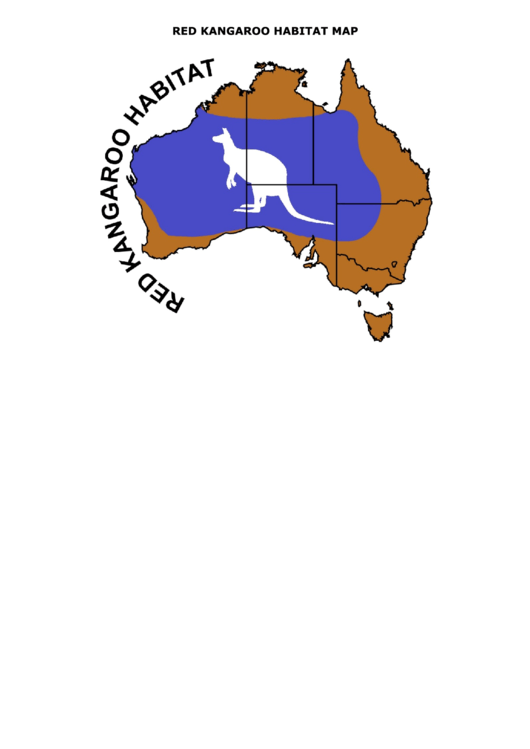 Red Kangaroo Habitat Map For Kids
