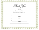 Thank You Certificate Template - Green Border
