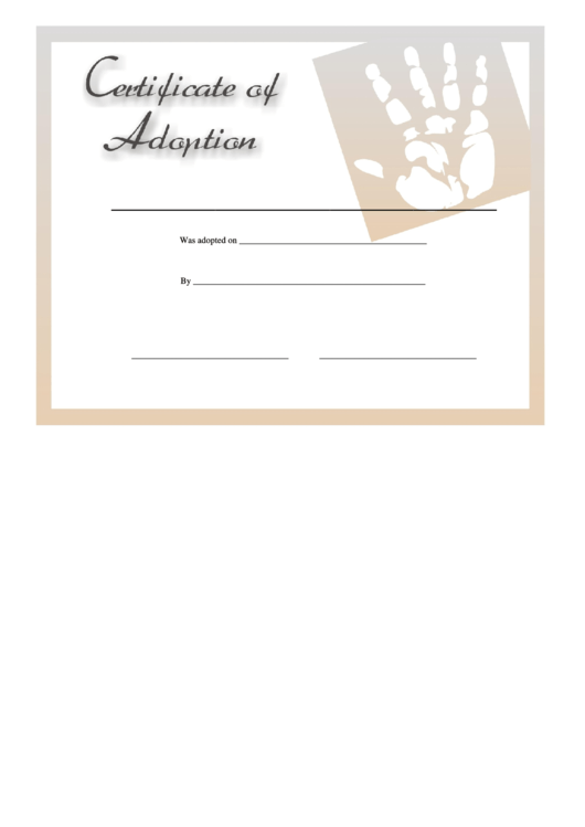 Adoption Certificate Template Printable pdf