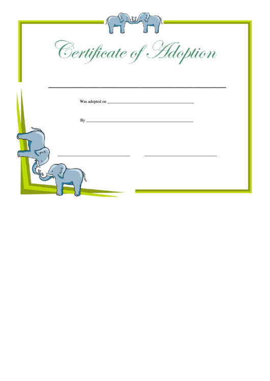 Adoption Certificate Template Printable pdf