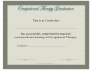 Occupational Therapy Graduation Certificate Template