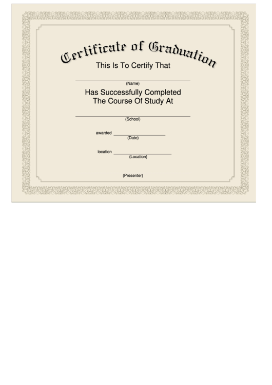Graduation Certificate Template Printable pdf