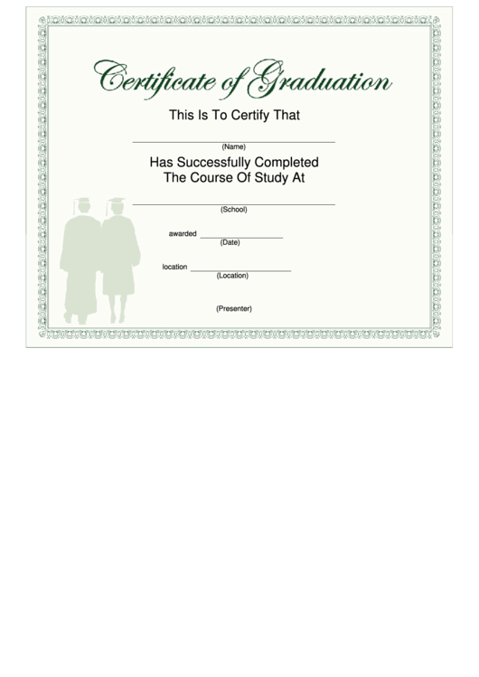 Graduation Certificate Template - Graduate Printable pdf