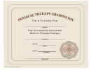 Physical Therapy Graduation Certificate Template
