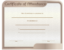 Certificate Of Attendance Template