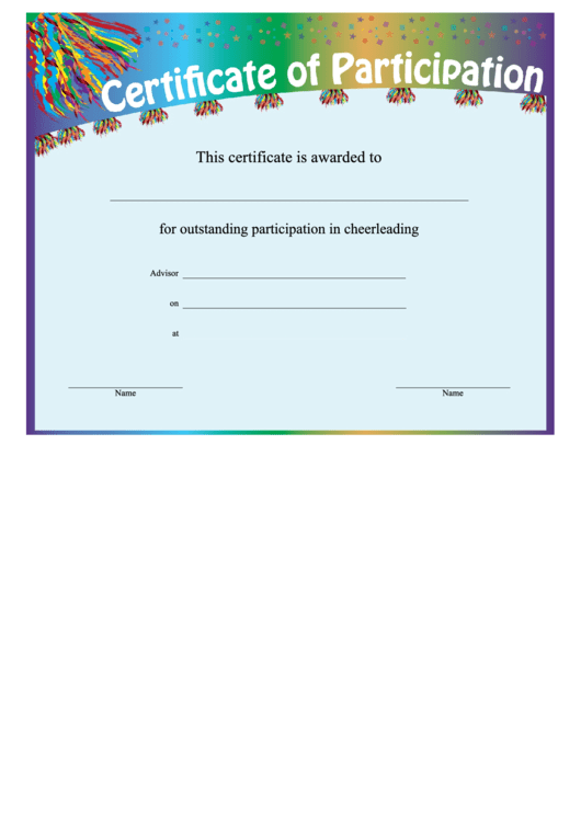 Certificate Of Participation Template Printable pdf