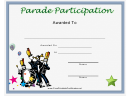 Parade Participation Certificate Template