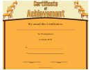 Study Hall Participation Certificate Of Achievement Template