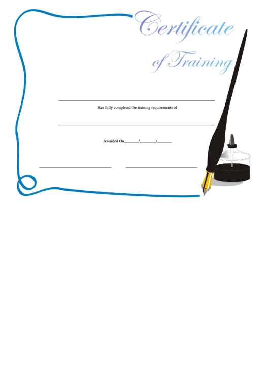 Training Certificate Template Printable pdf