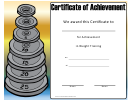 Weight Training Achievement Certificate Template