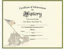 History Certificate Of Achievement Template