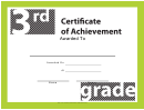 3rd Grade Achievement Certificate