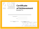 4th Grade Achievement Certificate