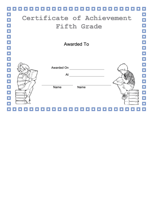 Fifth Grade Achievement Certificate Printable pdf