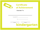Kindergarten-2 Achievement Certificate