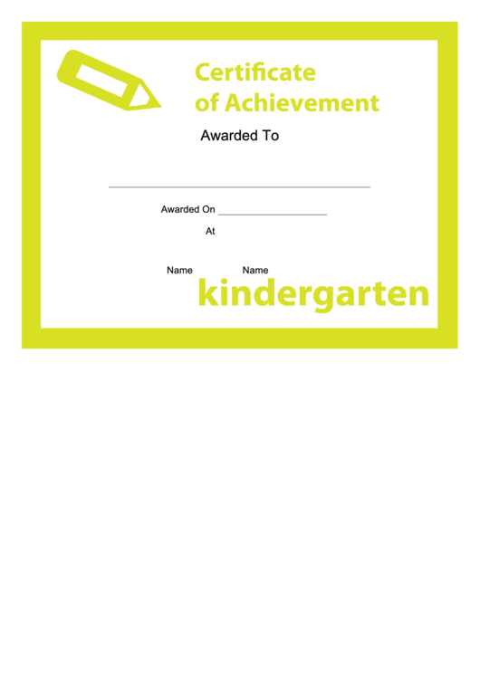 Kindergarten-2 Achievement Certificate Printable pdf