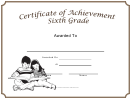 Sixth Grade Achievement Certificate