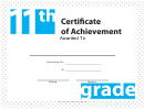 11th Grade Achievement Certificate