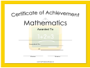 Math Achievement Certificate