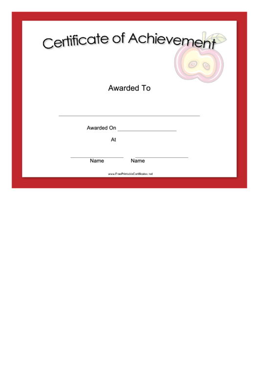 Achievement Apple Certificate Printable pdf