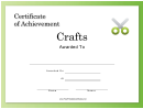 Crafts Achievement Certificate