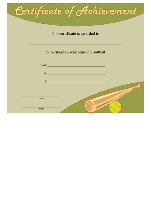 Certificate Of Achievement Template Printable pdf