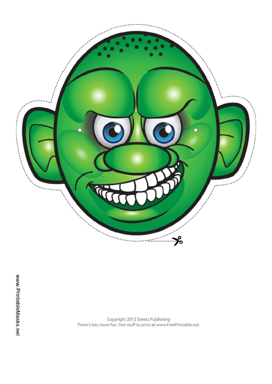 Monster Round Head Mask Template Printable pdf