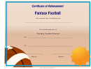 Fantasy Football Achievement Certificate