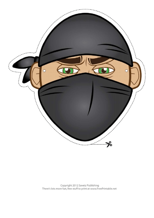 Ninja Bandana Mask Template Printable pdf