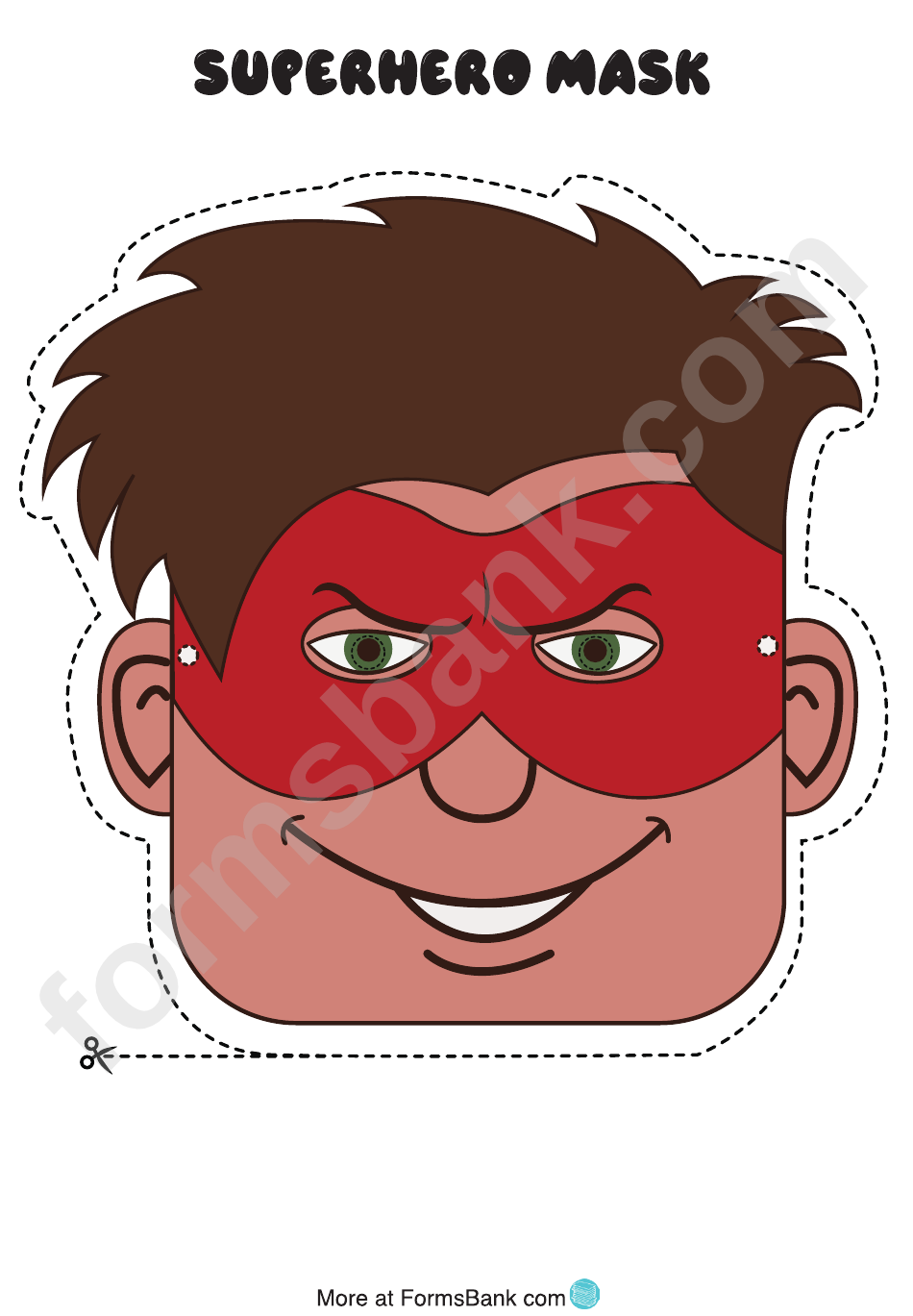 Superhero Male Mask Template