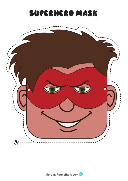 Superhero Male Mask Template Printable pdf