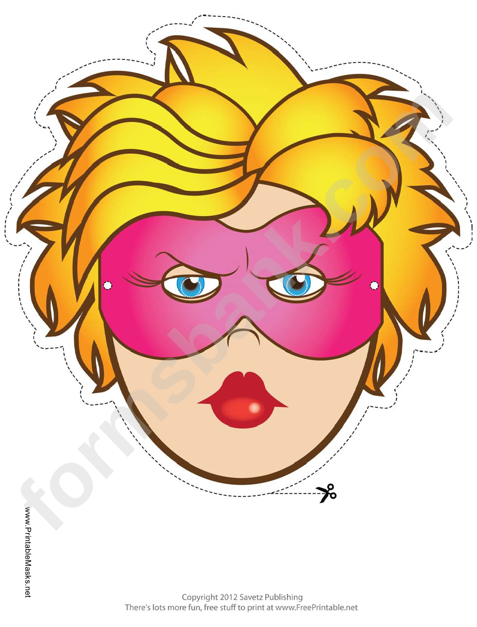 Superhero Female Mask Template