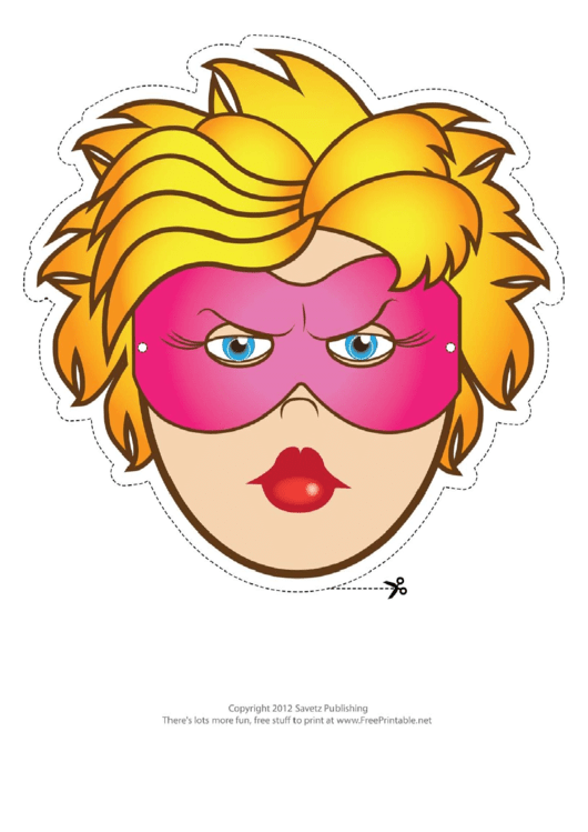 Superhero Female Mask Template Printable pdf